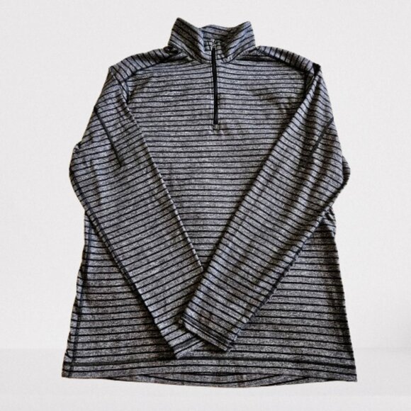 Lululemon Athletica Men's Surge Warm Grey/Black Long Sleeve Half Zip Shirt Large - Picture 9 of 16